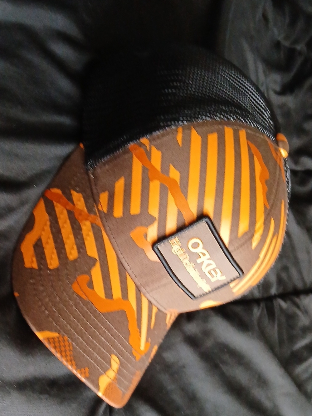 Oakley Brown and Orange Patterned Mesh-Back Baseball Cap